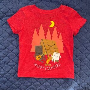 Cat & Jack Red Happy Campers Tee - 12 months